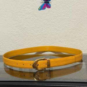 Louis Vuitton Epi Yellow Belt with Gold Buckle